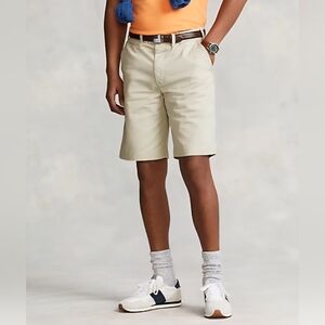 Men's Ralph Lauren Flat Front 100% Cotton Khaki Shorts